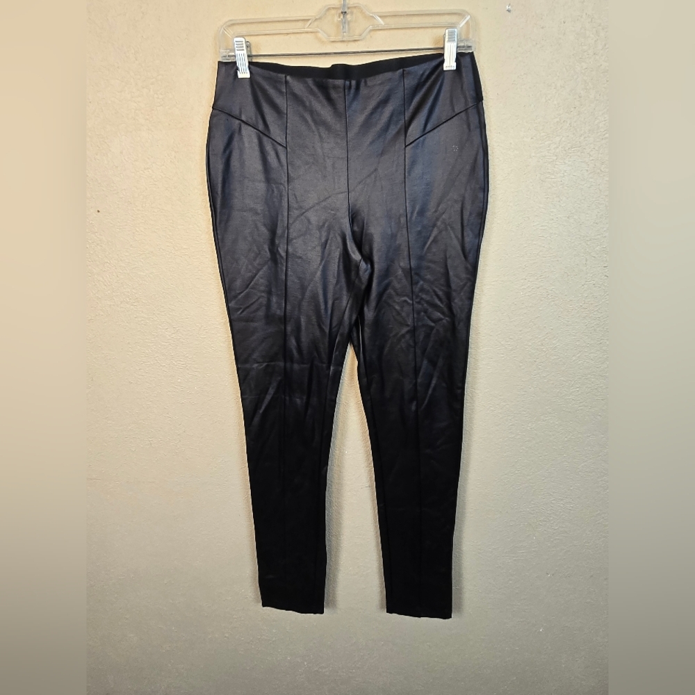 Boom Boom Jeans Black Faux Leather Leggings Large NWT 6388